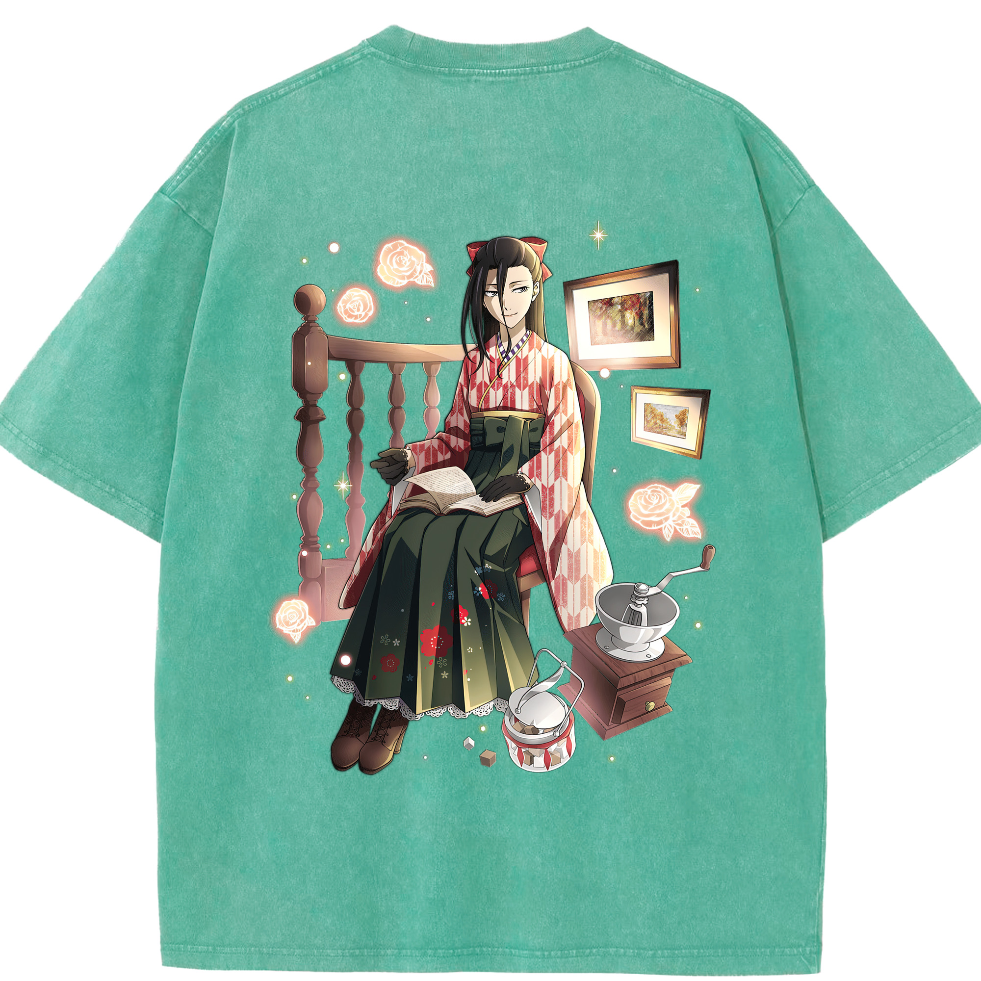 （画像用） 文豪ストレイドッグス Bungo Stray Dogs 綿100% ヴィンテージ風 半袖Tシャツ（背面プリント）